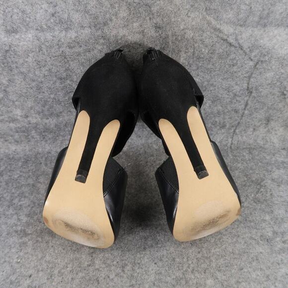 Apt 9 Shoes Womens 7 Pump Stiletto Ankle Strap Open Toe Fashion Formal Black Zip - Picture 12 of 14